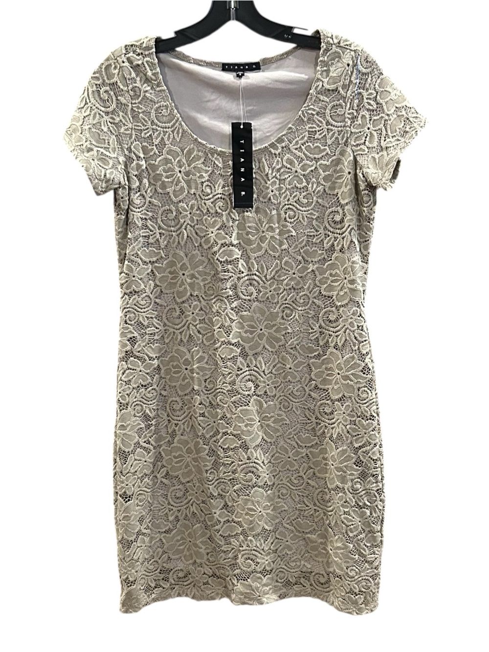 NWT Tiana B Sheath Dress Floral Lace Lined Office Career Work Minimalist Small